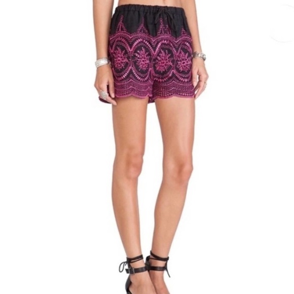 Tularosa Shorts Tularosa Marla 0 Linen Embroidered Eyelet High Rise